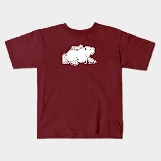 Capybara chilling with Ducks in white ink Kids T-Shirt